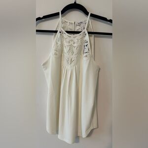 White House Black Market Lace Sleeveless Halter Top Size S Color White